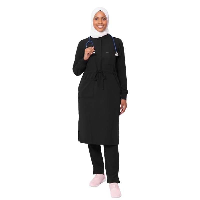 Aura Longline Modest Scrub Set – Performance Tunic & Straight-Leg Pant - Image 3