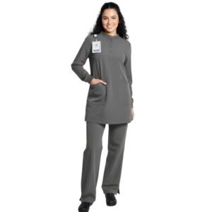 Professional Women’s Zenith Mandarin Collar Long Sleeve Scrub Set